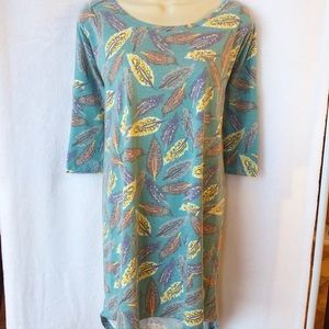 LuLaRoe Feathers on Teal Irma Top Authentic